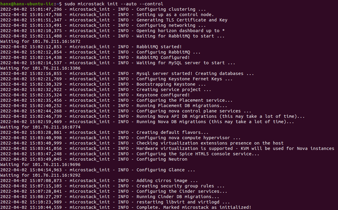 进行Initialisation